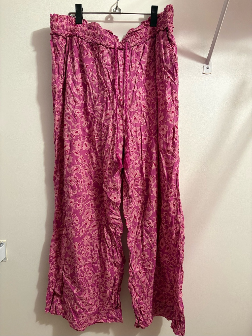 Knox Rose Magenta Pink Floral Wide-Leg Pants